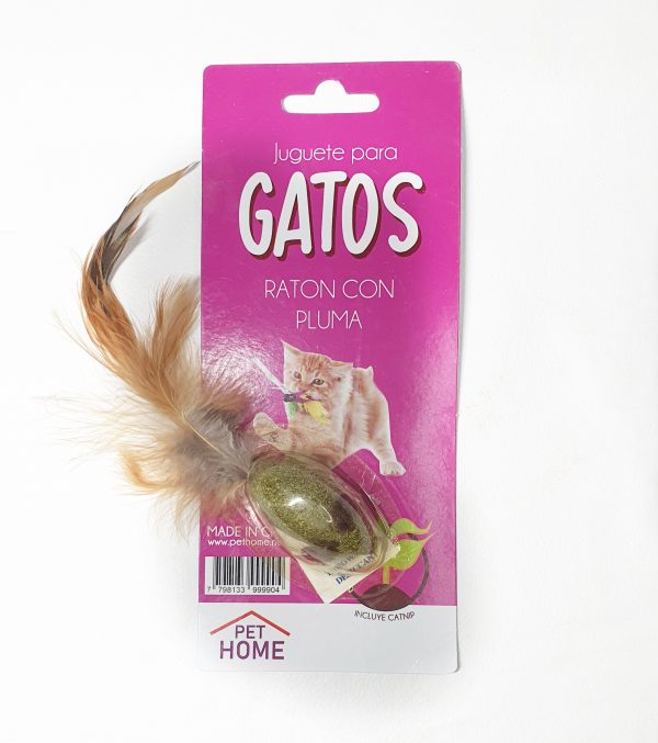 Rata Cat-nip con Plumas Pet Home