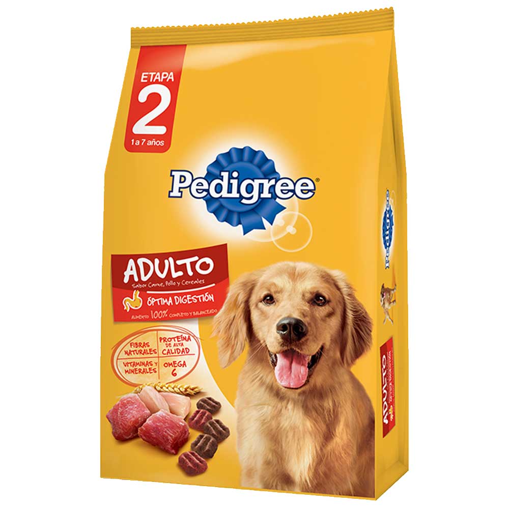 PEDIGREE® Adulto Etapa 2 (de 1 a 7 años). Sabor carne, pollo y cereales.