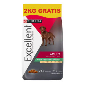 Purina Excellent Adulto Pollo y Arroz Razas Medianas y Grandes